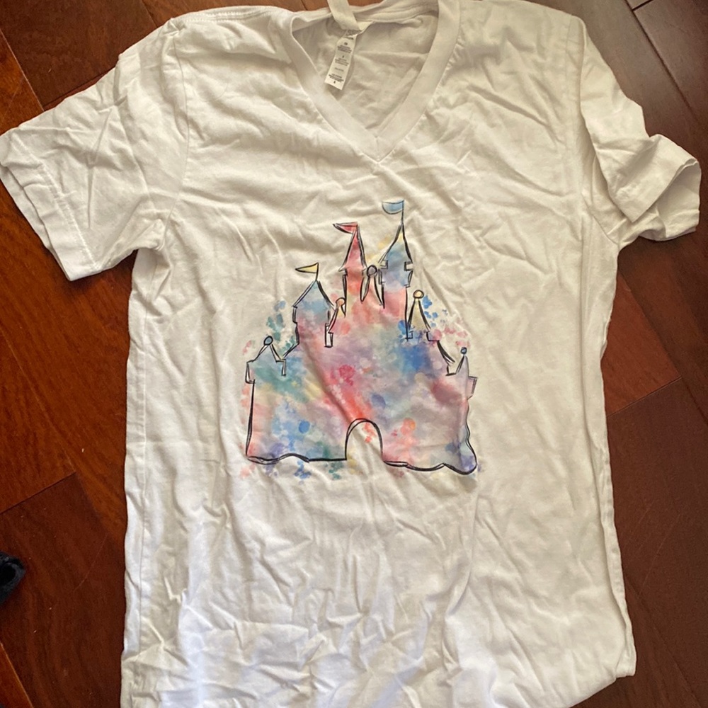 Watercolor Disney castle tee